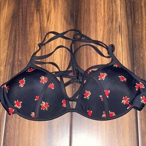 Blue noted rose bikini top